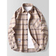 Sieben Wolf Plaid Langarm Shirt 2025 Frühling und Sommer neuer Stil trendy lockeres lässiges Hemd dünne Sonnencremjacke Männer 9902 Green M [Vorgeschlagen 90-110jin [Jin gleich 0,5 kg]]