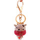 Style chinois mignon de mollet couple de trèfle de trousque sac de trèfle pendentif pour les femmes exquise ménage internet célébrité clés ornement jiaxin laitier-vache-rose