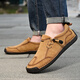 
Western Region Camel Export Large Size Men's Shoes Genuine Leather Breathable Casual Leather Shoes Men's Style Youth Trendy Shoes Soft Sole Cowhide Shoes KK-9902 Brown 38