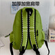 Bai Qixin school bag ins niche lightweight water-repellent waterproof high school student male and female Valentine's Day sports outdoor backpack computer backpack green letter backpack