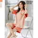 Pajamas modal pour les femmes en été 2025 Le nouveau costume à manches courtes est livré avec un style mince de grande taille intégré de grande taille pour l'usure en plein air GXT1047 M (75-95jin recommandés [Jin est égal à 0,5 kg]))
