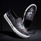 Ttpmer Sports Lazy Shoes Мужская корейская корейская версия Canvas Shoes Printed Модная мужская повседневная фасоль бобов Loafer Shoes Мужская тенденция H11967 Стиль 38