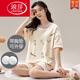 Langsha Summer Damen Selbstverschleimert Brustpyjama Set reine Baumwolle dünne große koreanische Art.