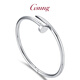 GsunG Platinum PT950 Nail Bracelet Pure Women's Platinum Open Oval Smooth Bracelet Concubine Bracelet supports customization and is calculated based on the gold price of the store on the day
