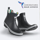 
EVERCREATURES British Rain Shoes Women's Rain Boots Chelsea Rain Shoes Fashionable and versatile non-slip waterproof shoes Water boots Rubber Rain Boots Women Black and White Rain Short Bottle 38
