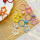 Colorful five-pointed star acrylic keychain pendant, dopamine color earphone case pendant, couple bag decoration, 1 color star keychain (random color)