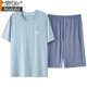 Modal pajamas men's summer short-sleeved shorts two-piece set loose ice silk thin style large size can be worn outside home clothing set 6624 L