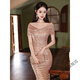 True Champagne Color Fishtail Party Vestido de noche para mujeres Nuevas ropa de tostada de nicho de lujo de alta gama para la novia Sense Sense Champagne Color s