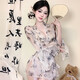 内衣性感蝴蝶印花透视系带深开襟和服睡袍睡衣6227 古印花外袍 均码
