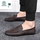 Specht Beanie Schuhe Herren neue Männerschuhe Sommer atmungsaktiver Trend Britische Freizeitlederschuhe Herren echte Leder D826 Black 39