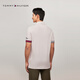 Tommy Hilfiger spring and summer men's pique mesh contrasting color cuffs trendy multi-color casual lapel short-sleeved T-shirt POLO shirt Yunmu White AC0 M (recommended 130-140Jin Jin equals 0.5 kg)