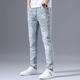 Jeans étirés haut de gamme de Zhidoudou pour la marque à tendance à la mode à la mode à la mode à tendance des pieds minces minces minces minces de pantalon bleu clair 3890 couronne, taille moyenne 34 [suggéré 155-165jin [Jin est égal à 0,5 kg]]]