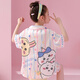 Sakenmao (SAKENMAO) girls pajamas summer ice and snow silk shorts shorts thin 2025 new Kapibala children's girls home clothes 6624-Kulomi [ice and snow silk] 170 size 12 [height 120cm-130cm]