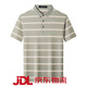 
Yageol mulberry silk short-sleeved T-shirt for men 2025 summer new striped lapel middle-aged daddy outfit polo shirt for men 826 green M 165