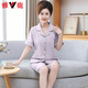Yalu high-end mother cardigan pajamas for women in summer pure cotton short-sleeved cropped pants large-size thin style middle-aged and elderly mothers' home clothes 9892 M [80-100Jin [Jin equals 0.5 kg]]