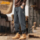 JEEP Jeep Freizeithose Herren Frühling und Sommer lockere Hose Herren Arbeitskleidung gerader Trend vielseitige Herrenhose Schwarz 2XL