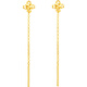 Saturday blessing yellow 18K gold earrings for women four-leaf clover color gold ear wire birthday gift C0921039 pair