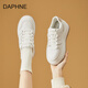 达芙妮;DAPHNE简约透气板鞋女2025秋季新款休闲小白鞋低帮厚底面包鞋系带鞋子女 卡其色 36