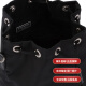 LOGO DE METAL PRADA SEAL SEAL BACK BOCK BACK ONE-HOLEZO BOLSO CROSSBOLY STYLE REGUAL FUBRA DE REFECTO NEGRO (BASIC + Caja original + Hand-Hand-Handry
