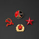 National Day communist red brooch Soviet retro metal sickle and hammer five-pointed star badge badge accessories brooch spare button