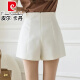 Pierre Cardin Shorts White Suit para mujeres 2025 NUEVO AUTISO DE SUMERA Estilo de verano Slimming A-Line Chiffon Pantalones de patas ancho 854 Negro [Competente de viaje] S S S sugirió 85-95Jin [Jin equivale a 0.5 kg]