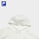 FILA 斐乐官方女士梭织外套2025秋新款户外运动宽松防晒连帽上衣 雪白-WT S 160/80A/S