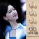 Fever same style pearl earrings 999 sterling silver Shijia earrings 2025 new hot style high-end light luxury round earrings satin cold white light + 999 pure silver 10mm pair one pair