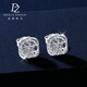 Duozun pt950 platinum earrings for women genuine platinum mesh engraved sugar cube platinum earrings new Chinese Valentine's Day gift for girlfriend sugar cube earrings 3.43 g