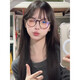 Shopkeeper Xiaohongshu cold brown color ultra-light large frame myopia glasses for women with standard students showing their faces and slimness, cold brown color (same as Xiaohongshu) flat light and no degree anti-blue light (high-end mirror box mirror cloth