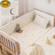 G.Duckkids Krippenbett Surround-Weichbeutel Anti-Kollision Babybettwäsche-Set abnehmbar waschbarer Kinderspleißbett-Leitplanke Zaun Tuch reines Baumwollwaschbaumwäsche Delphinblau (dreiseitiger Bettumfang) 70*140 cm (Höhe 30 cm)