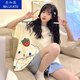 奈加图2023年新款睡衣女士夏季短袖ins韩版休闲大码200斤宽松套装可外穿 672紫熊【袖裤】 4XL 【建议175-200斤】