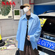 NASA XVVX Japanese teenager outfit white long-sleeved shirt men's trendy high-end college style dk casual shirt underwear top white L