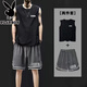 Playboy (PLAYBOY) ice silk sports vest shorts suit for men summer running and fitness large size quick-drying sleeveless vest basketball loose CHINA vest gray + shorts black 2 pieces collection XL Recommended 115-130Jin [Jin equals 0.5 kg]