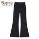 Specht schwarz grau elastischer Tennis-Flare Jeans Frauen 2025 Neuer Sommer dünner Stil schlängelend ohne Beine Weite Beine Schwarz graue Trümmer M 99-110jin [Jin gleich 0,5 kg]