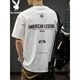 
Playboy; PLAYBOY2025 white new short-sleeved T-shirt for men loose fashion brand summer pure cotton half-sleeved American ins heavy men's T-shirt HST1518 white L weight 125-145Jin [Jin equals 0.5 kg]
