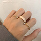 Fashion plain ring three-piece set combination personality ins trendy cool style open adjustable index finger ring for women M1395 plain ring three-piece ring set with adjustable opening