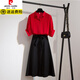 Pierre Cardin, grande taille fille, a l'air mince et le costume de jupe de tempérament pour les femmes d'été 2025 Nouvelle chemise à la mode en deux pièces pour femmes Top + Jupe # 683 m Suggestions [100jin [Jin est égal à 0,5 kg]]]