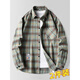 Sieben Wolf Plaid Langarm Shirt 2025 Frühling und Sommer neuer Stil trendy lockeres lässiges Hemd dünne Sonnencremjacke Männer 9902 Green M [Vorgeschlagen 90-110jin [Jin gleich 0,5 kg]]