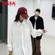NASA XVVX Japanese teenager outfit white long-sleeved shirt men's trendy high-end college style dk casual shirt underwear top white L