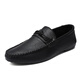 Yierkang Herren Beanschuhe koreanische Version der geschäftlichen Arbeit lässige Lederschuhe atmungsaktiv und vielseitig ohne Rutsch einstufige Männerschuhe 2025 Sommer D826 Black 42 _Small