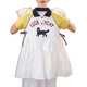 Ttpmer Girls Sommer Mode Polo-Rock kurzärmelige Kinderstil Kleid 9221-Kartoon Katze Polo-Rock 120