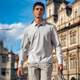 Mr. Cloth Simple Shirt Collar Camiseta de manga larga Hombres 2025 Autumn New Business y casual solapa de color sólida Top Bt16862 Light Cloud Grey 2xl (185)