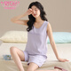 
Modal pajamas for women in summer 2025 new style for outdoor wear vest shorts suit for girls casual simple Japanese home clothes CKE-W6167 women M (80-100Jin [Jin equals 0.5 kg])