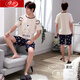 Langsha Herren-Pyjamas reine Baumwollshorts Shorts Sommer Neugröße Einfaches lässig und kann draußen für junge und mittlere Kleidungsstücke im mittleren Alter getragen werden.
