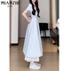 
Cotton French lace splicing dress for women in summer 2025 new dopamine temperament square collar fashion waist long skirt 4059 light blue [high quality 52.5] L 100-110Jin [Jin equals 0.5 kg]