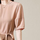 Olj Light Luxury Brand Seidenkleid für Frauen 2025 Sommer neuer kurzärmelige modische sanfte Temperament Mulberry Seidenrock Garnelpulver M Empfohlenes Gewicht 90-110jin [Jin gleich 0,5 kg] Kartencode zum großen Schießen groß