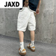 JAXD Yin Xiaoji Heavy washing loose tooling large pocket white bamboo joint denim 1049 White M (95-125Jin[Jin equals 0.5 kg])