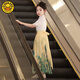 G.DuckKids Jupe au visage de cheval pour enfants Summer 2025 Nouvelles filles Hanfu Summer Summer Girl Chinese Style Ancient Tang Suit Moon Blanc Bleu [2677 Jupe au visage de cheval + 2662 Glanches courtes sur 110 cm