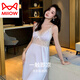 Cat Man (MiiOW) sexy nightgown for women 2025 new summer pure sling ice silk pajamas with chest pad home clothes 11964/Sakura Powder [Cool ice silk] M [Suggest weight 80-100 Jin [Jin equals 0.5 kg]]