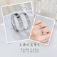 Lao Fengxiang platinum lucky four-leaf clover ring engagement ring ring for girlfriend and wife anniversary birthday gift 2025 live (about 8.92g)